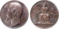 Napoleon Medaille Bronze Napoleon III. (1852-1870) - auf die Umstellung der Pensionen, Büste nach links / Frau sitzt neben einem Schiff und einer -