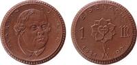 Reformation / Religion 1 Mark 1921 Porzellan Luther Martin (1483-1546) - auf das 400 jährige Reformationsjubiläum, ca. 31,5 MM, braun vz