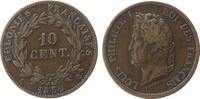 Französische Kolonien 10 Centimes Br Louis Philippe I, A, für Guadeloupe, VG 2903, feine Kratzer -