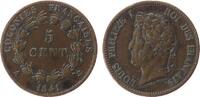 Französische Kolonien 5 Centimes Br Louis Philippe I, A, für Guadeloupe, kleine Randstöße, VG 2928 -