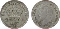 Frankreich 20 Centimes 1866 Ag Napoleon III, BB (Strasbourg) aEF
