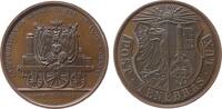 Schweiz Medaille 1858 Bronze Genf - auf die Eröffnung der Bahnstrecke Lyon - Genf, Stadtwappen von Genf / Lokomotive mit Fahnen und Wappen, v. Bo...