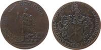 Harz-Münzmeisterpfennige Rechenpfennig Kupfer Hecht Johann Benjamin - Harz, Zellerfeld, eine Frau mit Füllhorn wird von einem aus den Wolken herabhängendem Faden gelen -