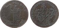 Harz-Münzmeisterpfennige Rechenpfennig Kupfer Hecht Johann Benjamin - Harz, Zellerfeld, eine Frau mit Füllhorn wird von einem aus den Wolken herabhängendem Faden gelen -
