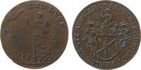 Harz-Münzmeisterpfennige Rechenpfennig Kupfer Hecht Johann Benjamin - Harz, Zellerfeld, eine Frau mit Füllhorn wird von einem aus den Wolken herabhängendem Faden gelen -