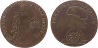 Harz-Münzmeisterpfennige Rechenpfennig Kupfer Schlemm J.W. - Harz, Clausthal, behelmte weibliche Gestalt mit Füllhorn und Waage - & MENSURA / Fortuna mit Segel auf ein -