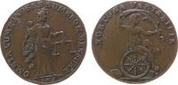 Harz-Münzmeisterpfennige Rechenpfennig Kupfer Schlemm J.W. - Harz, Clausthal, behelmte weibliche Gestalt mit Füllhorn und Waage - & MENSURA / Fortuna mit Segel auf ein -