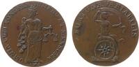 Harz-Münzmeisterpfennige Rechenpfennig Kupfer Schlemm J.W. - Harz, Clausthal, behelmte weibliche Gestalt mit Füllhorn und Waage - ET MENSURA / Fortuna mit Segel auf ei -
