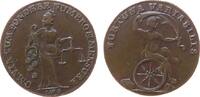Harz-Münzmeisterpfennige Rechenpfennig Kupfer Schlemm J.W. - Harz, Clausthal, behelmte weibliche Gestalt mit Füllhorn und Waage - & MENSURA / Fortuna mit Segel auf ein -