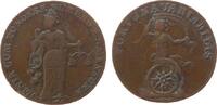 Harz-Münzmeisterpfennige Rechenpfennig Kupfer Schlemm J.W. - Harz, Clausthal, behelmte weibliche Gestalt mit Füllhorn und Waage - ET MENSURA / Fortuna mit Segel auf ei -