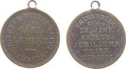 vor 1914 tragbare Medaille Bronze Amberg - Erinnerung an das 25. Kriegsjubiläumsfeier, Cigarren-Fabrik Carl Lembke Depot Amberg, beiderseits Schrift, ca. 2 -
