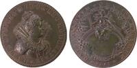 Frankreich Medaille Bronze Medici Maria de (1575-1642) - auf die Regentin, gekröntes Brustbild mit hohem Kragen nach rechts / Maria als Juno mit ihr -