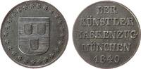 München Miniaturmedaille Bronze versilbert München - auf den Künstler-Maskenzug, Bayern, Wappen / Schrift, ca. 14 MM -