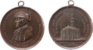 Hamburg tragbare Medaille Bronze Hamburg - auf die 100. Jubelfeier der St. Michaelis Kirche, Brustbild des Erbauers Ernst Georg Sonnin nach links / Kirche -