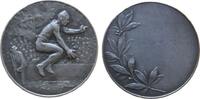 Schweiz Medaille o.J. Bronze versilbert Weitsprung, v. Peka, ca. 32,6 MM, kleine Randstöße VF+