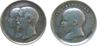 Napoleon Miniaturmedaille Silber Napoleon III. (1852 - 1870), auf die Taufe des Prinzen, Büsten der Eltern nach links / Büste des Kindes nach links , v. A -