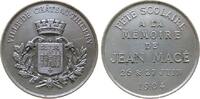 Frankreich Medaille Bronze versilbert Château Thierry - auf das Schulfest, Fête Scolaire, und dem Andenken an Jean Macé, Wappen / Schrift, ca. 40,5 -