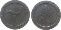 Man 1/2 Penny Ku Georg III, kleine Randstöße -