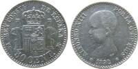 Spanien 50 Centimos Ag Alfonso XIII, PG-M, feine Kratzerchen -