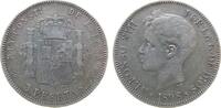 Spanien 5 Pesetas Ag Alfonso XIII, SG-V -