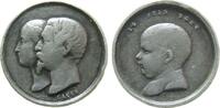 Napoleon Miniaturmedaille Silber Napoleon III. (1852 - 1870) - auf die Taufe des Prinzen, Büsten der Eltern nach links / Büste des Kindes nach links , v. -