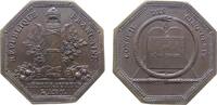 Jetons Jeton Bronze Directoire (L'An 4-7) - auf die Verfassung, Repres. Du Peup. L'An V., Liktorenbündel mit phrygischen Kappe - daneben zwei -