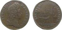 Jetons Jeton Bronze Louis XIV. (1643-1715) - auf die königliche Marine, Brustbild nach rechts / Galeeren verlassen einen Hafen, Signatur: R, -