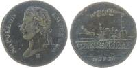 Napoleon Jeton Messing Napoléon Empereur, Büste nach links / Dampflokomotive nach rechts, v. Huber, ca. 23 MM, etwas korrodiert -