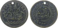 Rechenpfennig Rechenpfennig Messing Nürnberg - Rechenpfen, Umschrift und Sonne - Sterne und Mond / Segelschiff, ca. 27,5 MM, gelocht -