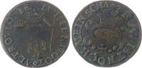 Rechenpfennig Rechenpfennig Messing Nürnberg, TROW IST NOCH MEIN SCHA Handschlag unter Krone / ZWIFEL NIT GOT SAL TROV LON BE Stehende weibliche Gestalt mit -