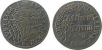 Rechenpfennig Rechenpfennig Kupfer Johann Georg I. (1611-) 1615-1656), Sachsen Kurlinie, Justitia steht mit Schwert und Waage neben Wappen / Schrift und Dat -