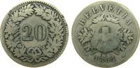 Schweiz 20 Rappen 1851 Billon HMZ 1207, BB gutes schön