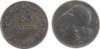 Griechenland 20 Lepta KN Kopf der Athene, etwas Patina -