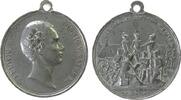 Bayern tragbare Medaille Zinn Ludwig II. (1864-1886) - Erinnerung an das Übungslager im Lechfeld, Bayern, Büste nach rechts / Lageransicht mit Kriegsgerä -