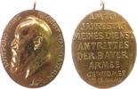 Bayern tragbare Medaille Bronze vergoldet Luitpold Prinzregent von Bayern - auf sein 70jähriges Dienstjubiläum, gewidmet der bayerischen Armee, Büste nac -