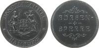 Hamburg Marke Kunststoff schwarz Hamburg - Börsensperre, Wappen zwischen Hermes und Neptun / Schrift, ca. 28 MM -