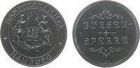 Hamburg Marke Kunststoff schwarz Hamburg - Börsensperre, Wappen zwischen Hermes und Neptun / Schrift, ca. 28 MM -