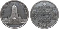 Medaille 1877 Zinn Ulm - auf die 500-Jahrfeuer der Grundsteinlegung des Münsters, Ansicht des Münsters von vorn / Mehrzeiler, v. Neuss, ca. 37 ss