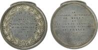 Frankreich tragbare Medaille Silber Melun - auf das Musikfest, verliehen an A. Duchamps, beidseitig Gravur, ca. 37,5 MM, ca. 23,8MM -