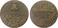Slowakei Medaille 1988 Bronze Kremnitz - auf die 660 Jahrfeier der Kremnitzer Münze, Münzprägung vor Stadtansicht / Kniehebelpresse über div. Mün...