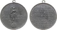 Medicina in nummis tragbare Medaille Zinn Gotha - auf die Teuerung und Hungersnöte, Sachsen-Coburg-Gotha, Fortuna auf Weltkugel -Nach Regen folgt Sonnenschein / Me -