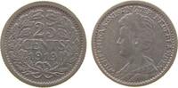 Niederlande 25 Cent Ag Wilhelmina I, Schulman 869 -
