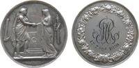 Frankreich Silbermedaille Silber Liebe und Ehe, Brautpaar reicht sich über einem Altar die Hände / verschlungene Initiale und Datum (Gravur), v. Montagny, -