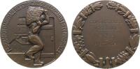 Frankreich Medaille Bronze Metz - auf den Verband der Brennstoffhändler, Lothringen, Arbeiter trägt Kohlesack vor Förderanlage / Widmung, ca. 50 MM, -