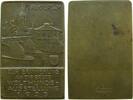 Tiere Plakette Bronze Frankfurt - Hundeausstellung, zur Erinnerung an die erste Welthundeausstellung 1935, einseitig, v. Wiedemann, ca. 42 x 65 vz