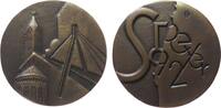 Speyer Medaille Bronze Decker Bernd (Pfälzer Medailleur) - anläßlich seiner Ausstellung, Dom Osttor und Autobahnbrücke / Schrift mit Silhouette -