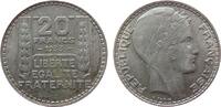 Frankreich 20 Francs Ag Turin, Marianne, lange Spitzen, rameaux longs -