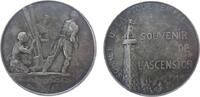Frankreich Souveniermedaille Bronze versilbert Eiffelturm - für den erfolgreichen Aufstieg auf die 2. Etage des Eiffelturms, Arbeiter beim Bau des Eiffelturm -