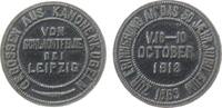 Städte Medaille Eisenguß Leipzig - auf die 50-Jahrfeier der Völkerschlacht, gegossen aus Kanonenkugeln vom Schlachtfeld, beiderseits Schrift, v. -
