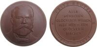 Porzellan Medaille Porzellan Reuter Fritz (1810-1874) - auf seinen 100. Todestag, Büste von vorn / Schrift, ca. 63 MM, braun -